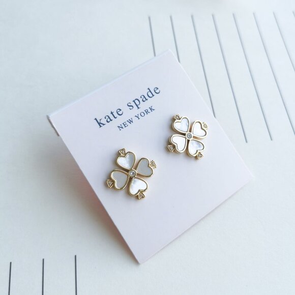 Kate Spade Legacy Logo Demi Fine Spade Flower Stud Earrings - Picture 2 of 4